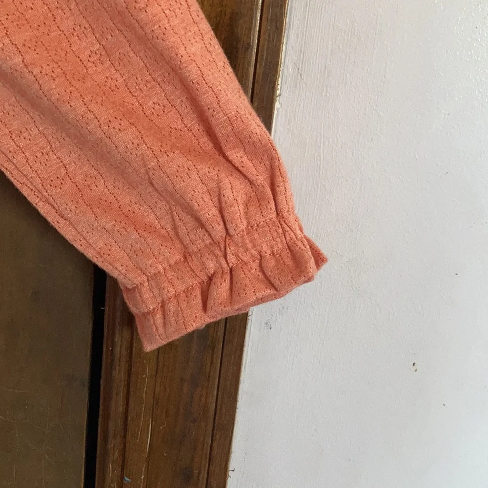 SO top blush crepe long sleeve smocked top boho cottagecore casual L jrs - Picture 5 of 16